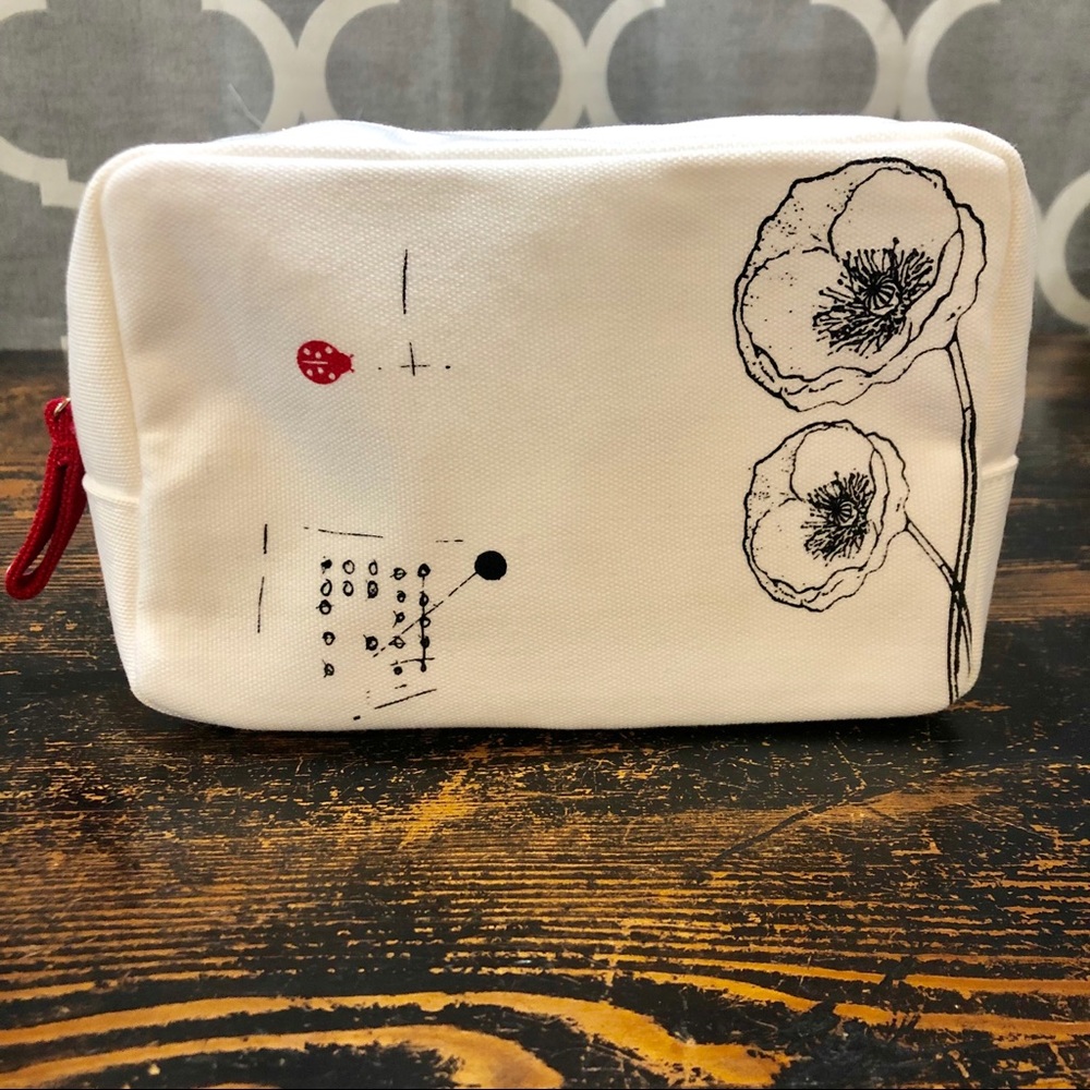 Clarin’s cosmetic bag
